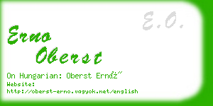 erno oberst business card